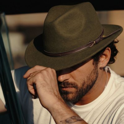 Hüte - Gårda Vicenza Crushable Wool felt Fedora (grün)