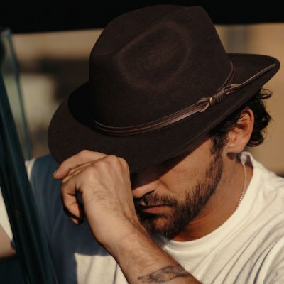 Hüte - Gårda Vicenza Crushable Wool felt Fedora (braun)