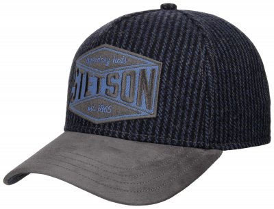Caps - Stetson Trucker Cap Goat Suede Wool (blau/grau)