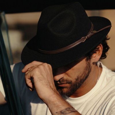 Hüte - Gårda Vicenza Crushable Wool felt Fedora (schwarz)