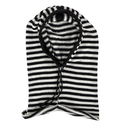 Sturmhaube - Gårda Valloire Striped Wool Mix Balaclava (schwarz/weiß)