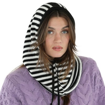 Sturmhaube - Gårda Valloire Striped Wool Mix Balaclava (schwarz/weiß)