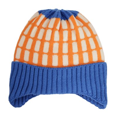 Beanie Kind - Gårda Lönneberga Beanie (orange/blau)