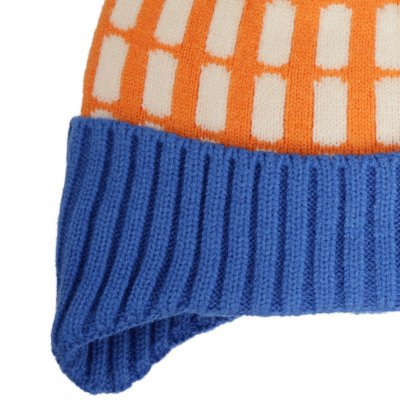 Beanie Kind - Gårda Lönneberga Beanie (orange/blau)