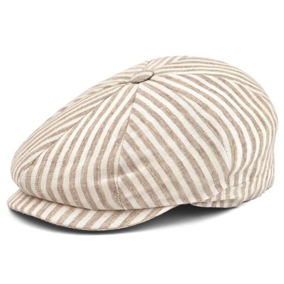 Schiebermütze / Schirmmütze - Gårda Barnaby Striped Newsboy (beige)