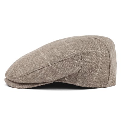 Schiebermütze / Schirmmütze - Gårda Bradshaw Checkered Sixpence (beige)