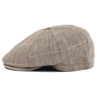 Schiebermütze / Schirmmütze - Gårda Clemmons Checkered Newsboy (beige)