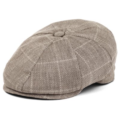 Schiebermütze / Schirmmütze - Gårda Clemmons Checkered Newsboy (beige)