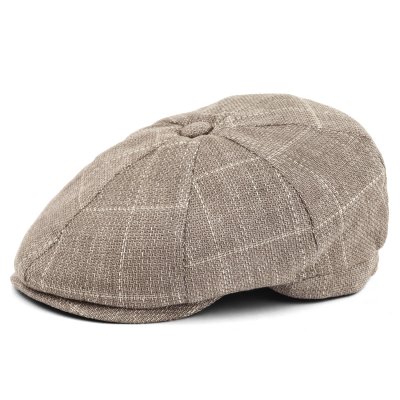 Schiebermütze / Schirmmütze - Gårda Clemmons Checkered Newsboy (beige)
