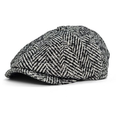 Schiebermütze / Schirmmütze - Gårda Coulter Newsboy (schwarz/weiß)