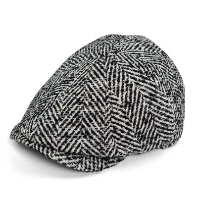 Schiebermütze / Schirmmütze - Gårda Coulter Newsboy (schwarz/weiß)
