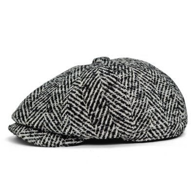 Schiebermütze / Schirmmütze - Gårda Coulter Newsboy (schwarz/weiß)