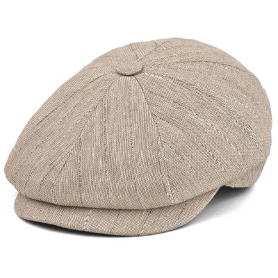 Schiebermütze / Schirmmütze - Gårda Crispin Striped Newsboy (beige)