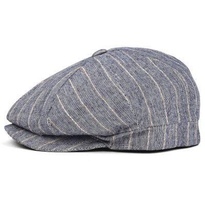 Schiebermütze / Schirmmütze - Gårda Crispin Striped Newsboy (blau)