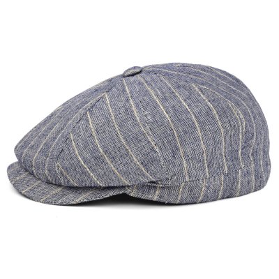 Schiebermütze / Schirmmütze - Gårda Crispin Striped Newsboy (blau)