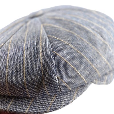 Schiebermütze / Schirmmütze - Gårda Crispin Striped Newsboy (blau)