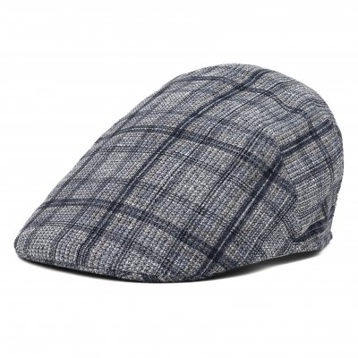 Gubbkeps / Flat cap - Gårda Forio Cotton Mix Flat Cap (blå/grå)