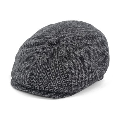 Schiebermütze / Schirmmütze - Gårda Premium Oakham Wool Newsboy (schwarz/weiß)