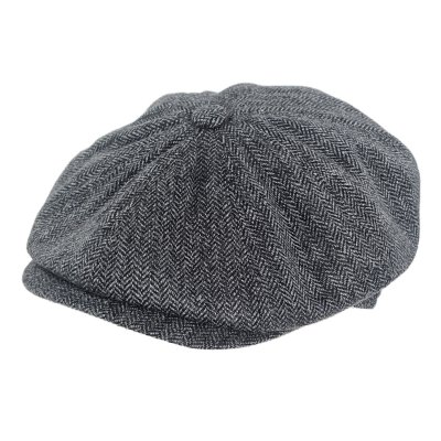 Schiebermütze / Schirmmütze - Gårda Premium Oakham Wool Newsboy (schwarz/weiß)