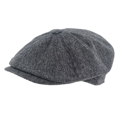 Schiebermütze / Schirmmütze - Gårda Premium Oakham Wool Newsboy (schwarz/weiß)