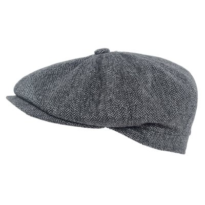 Schiebermütze / Schirmmütze - Gårda Premium Oakham Wool Newsboy (schwarz/weiß)
