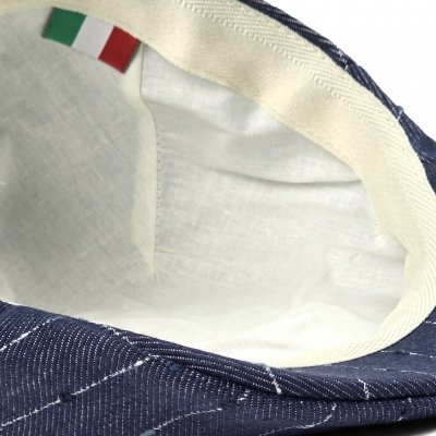 Gubbkeps / Flat cap - Gårda Pomonte Linen Mix Flat Cap (blå)