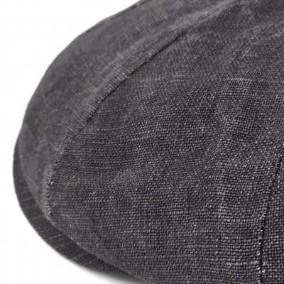 Gubbkeps / Flat cap - Gårda Vero Linen Newsboy Cap (mörkgrå)