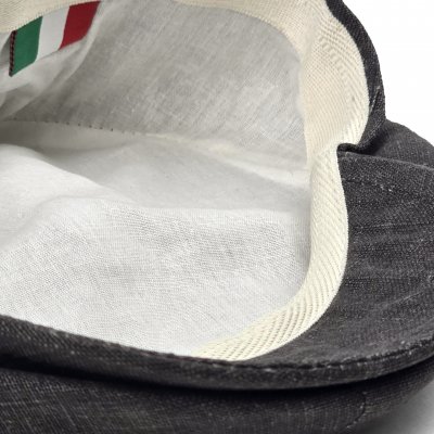 Gubbkeps / Flat cap - Gårda Vero Linen Newsboy Cap (mörkgrå)