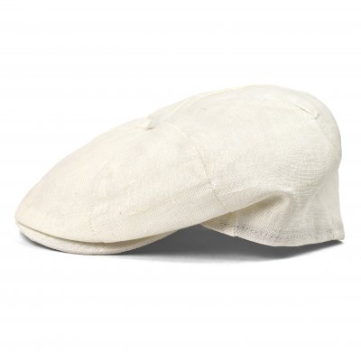 Gubbkeps / Flat cap - Gårda Vero Linen Newsboy Cap (vit)