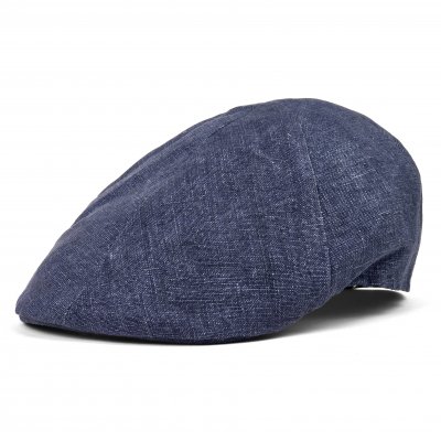 Gubbkeps / Flat cap - Gårda Tallone Linen Flat Cap (blå)