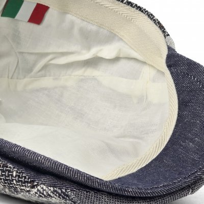 Gubbkeps / Flat cap - Gårda Zannone Linen Mix Flat Cap (blå)