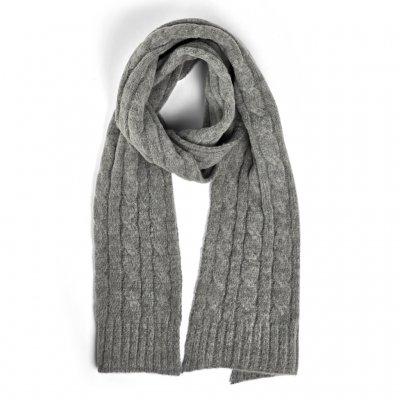 Schals - Gårda Sölden Cable Knit Wool Mix Scarf (grau)
