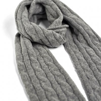 Schals - Gårda Sölden Cable Knit Wool Mix Scarf (grau)