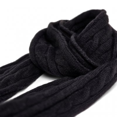 Schals - Gårda Sölden Cable Knit Wool Mix Scarf (schwarz)