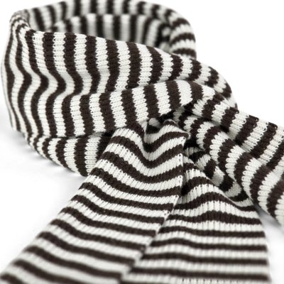 Schals - Gårda Engelberg Striped Wool Mix Scarf (braun/weiß)