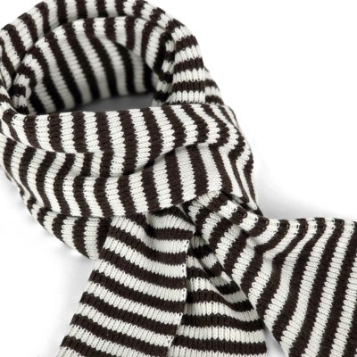 Schals - Gårda Engelberg Striped Wool Mix Scarf (braun/weiß)