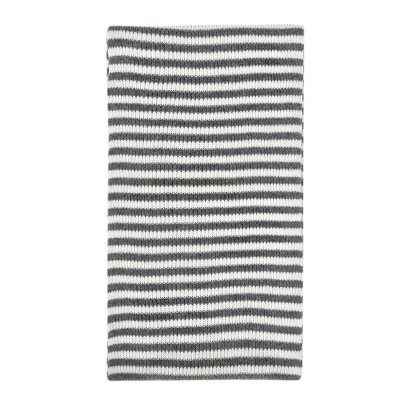 Schals - Gårda Engelberg Striped Wool Mix Scarf (dunkelgrau/weiß)