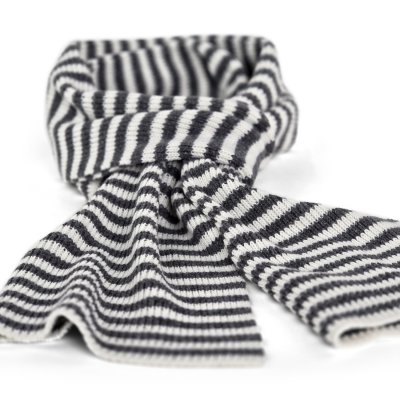 Schals - Gårda Engelberg Striped Wool Mix Scarf (dunkelgrau/weiß)