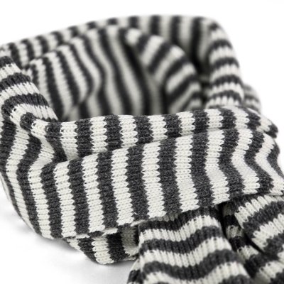 Schals - Gårda Engelberg Striped Wool Mix Scarf (dunkelgrau/weiß)