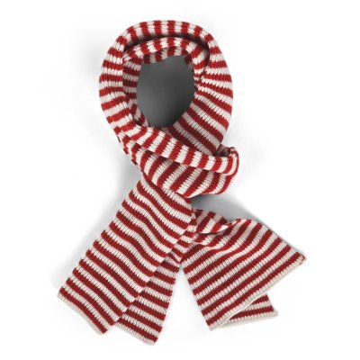 Schals - Gårda Engelberg Striped Wool Mix Scarf (rot/weiß)