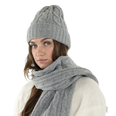 Schals - Gårda Sölden Cable Knit Wool Mix Scarf (grau)