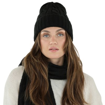 Schals - Gårda Sölden Cable Knit Wool Mix Scarf (schwarz)