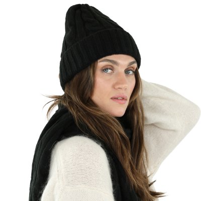 Schals - Gårda Sölden Cable Knit Wool Mix Scarf (schwarz)