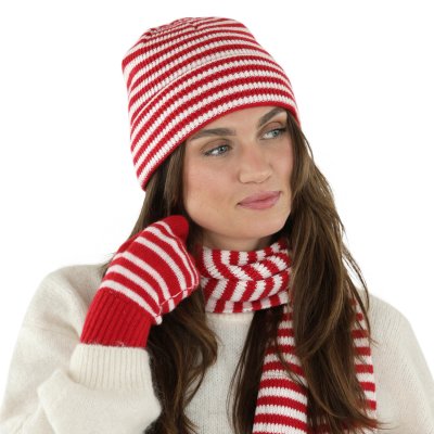 Handschuhe - Gårda Cavalese Knitted Wool Mix Gloves (rot/weiß)