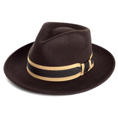 Hüte - Gårda Belluno Crushable Wool felt Fedora (braun)