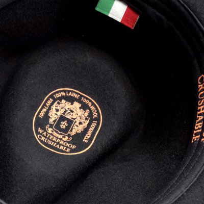 Hüte - Gårda Belluno Crushable Wool felt Fedora (schwarz)