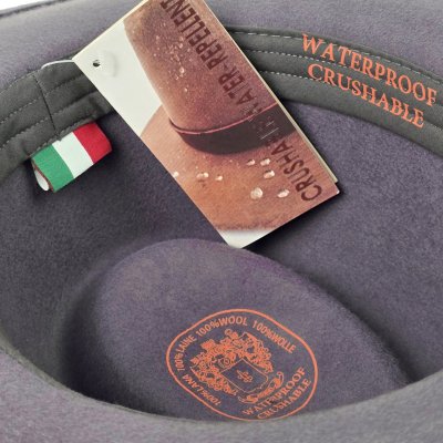 Hüte - Gårda Braga Wool felt Fedora (grau)