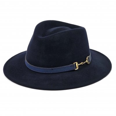 Hüte - Gårda Braga Wool felt Fedora (marineblau)
