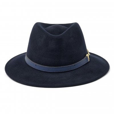 Hüte - Gårda Braga Wool felt Fedora (marineblau)