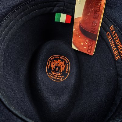 Hüte - Gårda Braga Wool felt Fedora (marineblau)